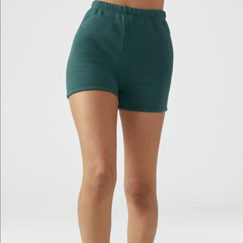 SOLD joah brown | fitted sweat short in jade 💚